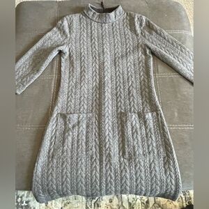 Peach Womens Grey Long Sleeve Mock Neck Long Sleeve Sweater Midi Dress X Small